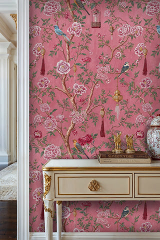 Chinoiserie Birds and Peonies Wallpaper